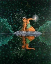 animatedfairywithlightstaringintolake.gif